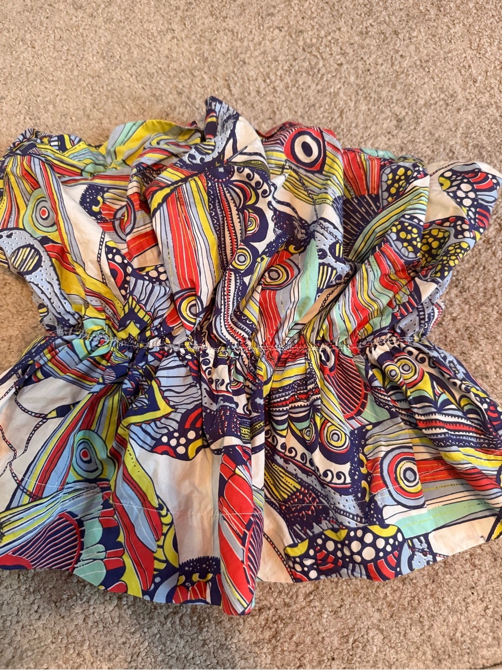 Anthropologie Multicolor Strapless Peplum Top - Picture 2 of 5